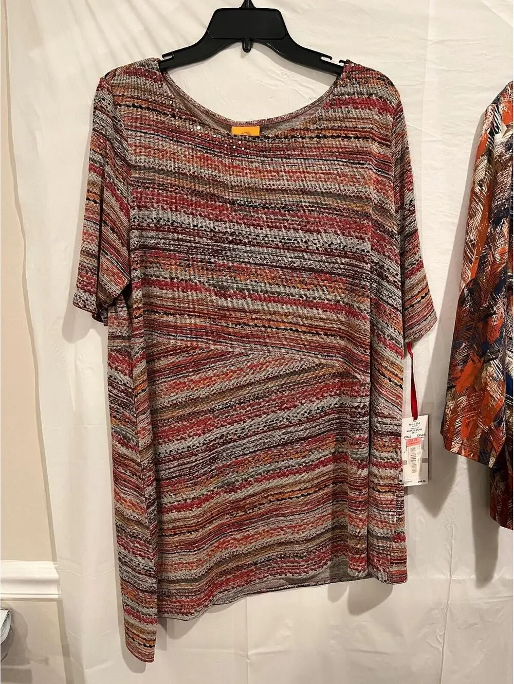 Lot of 2 Ruby Rd. Size 1X Women's Blouse  Feather & Stripe Print Top NWT Size 1X - Picture 2 of 15